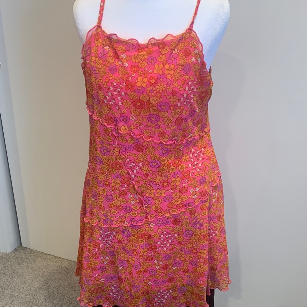 wild fable Pink & Orange Floral Slip Dress